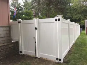 White Vinyl Privacy Fence Double Gate