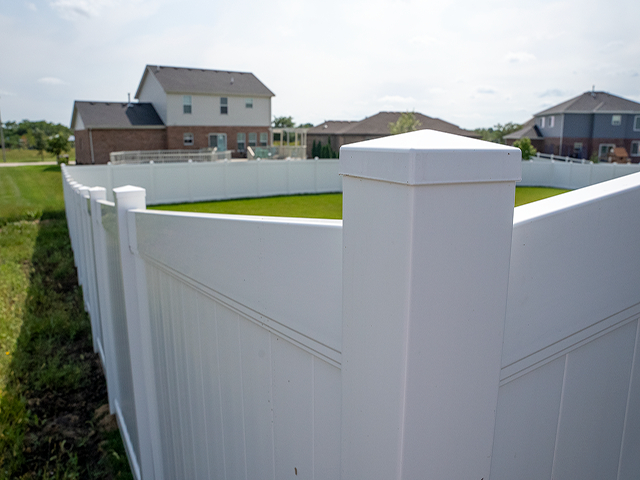 White Vinyl Privacy Fence 6 Foot - Installed in Downers Grove, Illinois