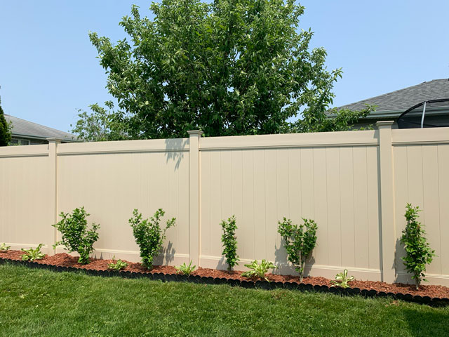 6 Foot Tall Sandstone Privacy Vinyl Fence