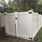 White Vinyl Privacy Fence Double Gate