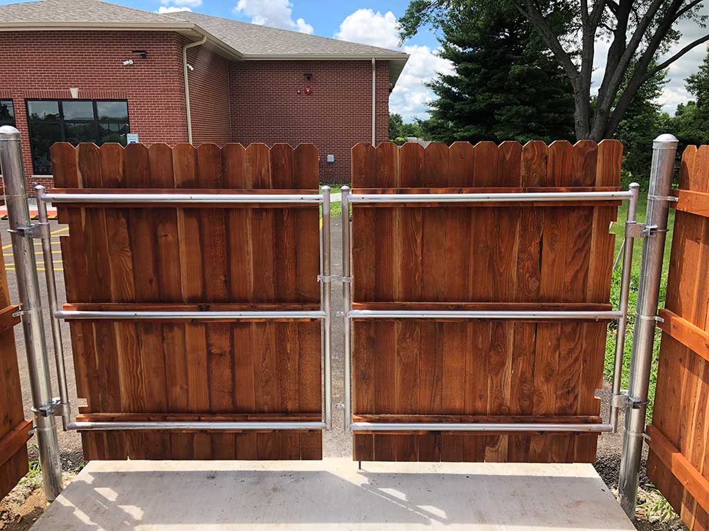 Double Gate Stain Fence