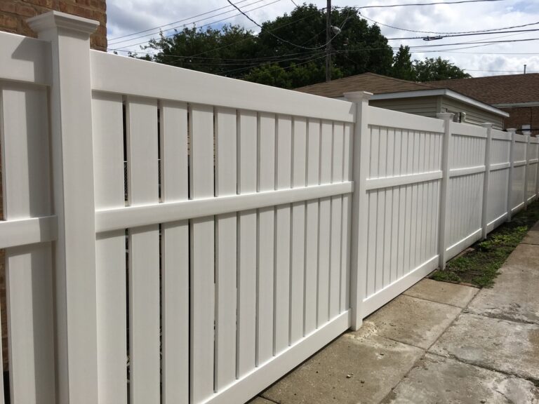 4 Foot White Vinyl Spaced Picket Scallop Fence