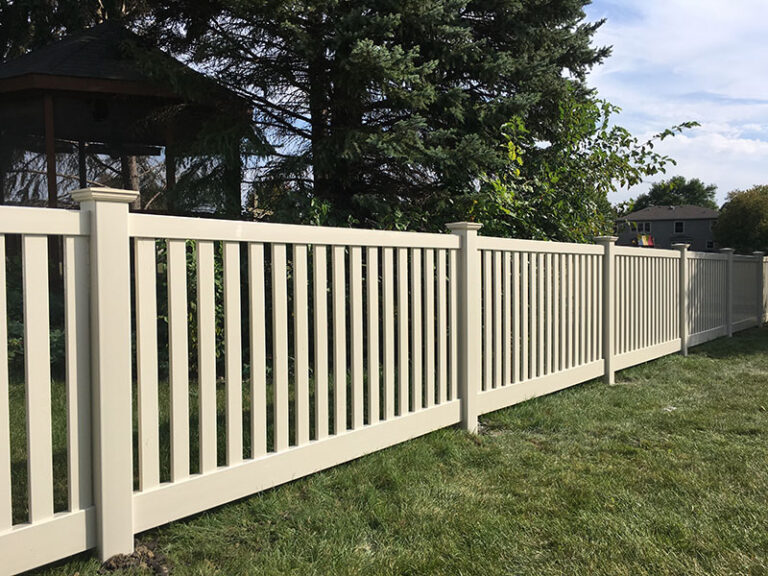 Sandstone Traditional Spaced Vinyl Fence