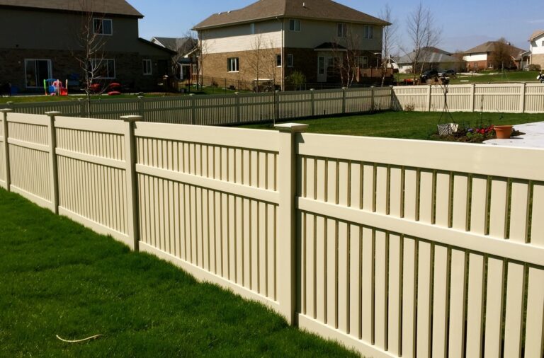 6 Foot Tall Sandstone Privacy Vinyl Fence