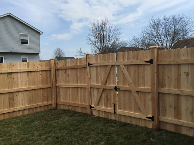 Wood Fence Double Gate