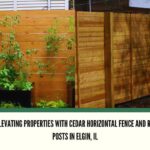 Modern Appeal: Elevating Properties with Cedar Horizontal Fence and Recessed Concrete Posts in Elgin, IL