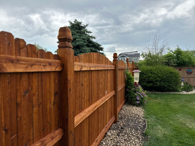 wood stained fence